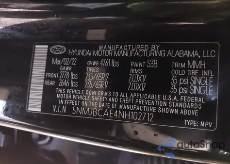 2022 Hyundai Tucson Sel from USA, damaged, VIN 5NMJBCAE4NH102712